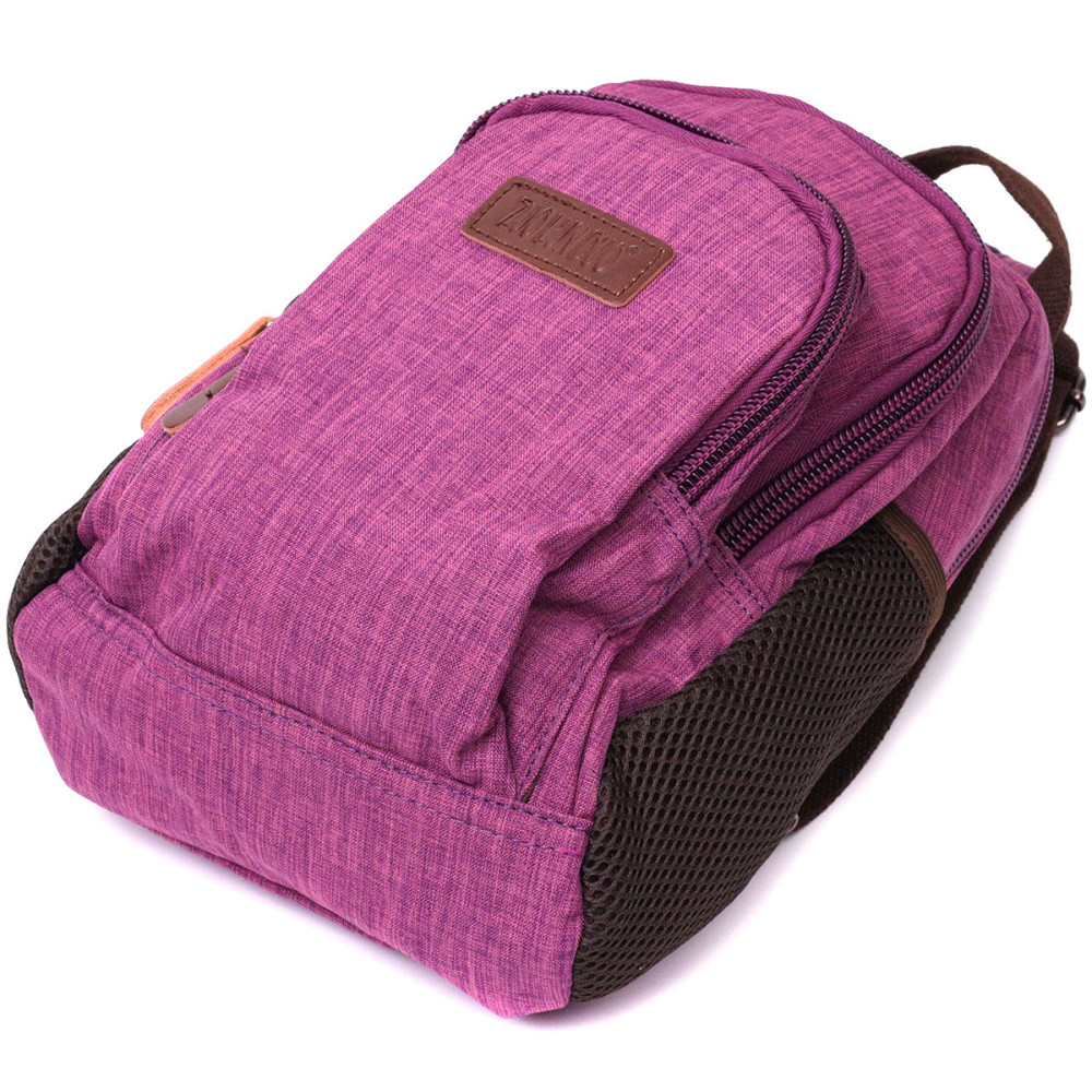 Модний рюкзак з поліестру з великою кількістю кишень Vintage 22147 Фіолетовий Київ - фото 5