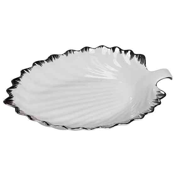 Фарфорове блюдо для закусок у формі листа 37×18 см Київ