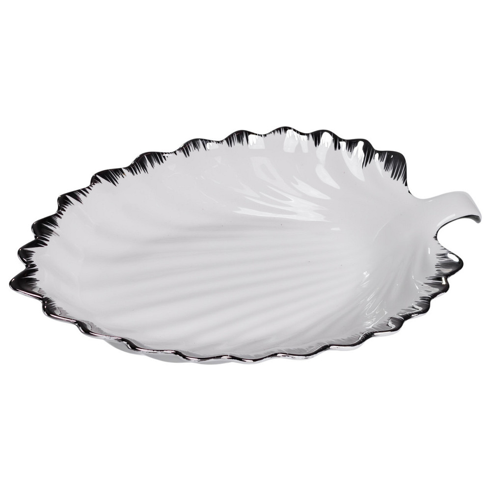 Фарфорове блюдо для закусок у формі листа 37×18 см Київ - фото 5