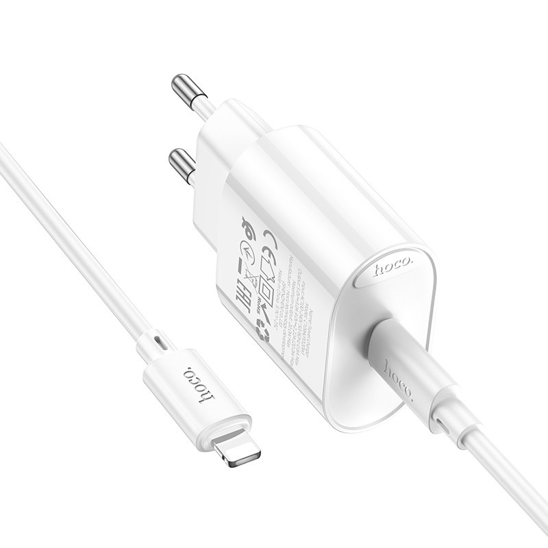 Зарядное устройство HOCO C109A с кабелем для iPhone белое Киев - изображение 7