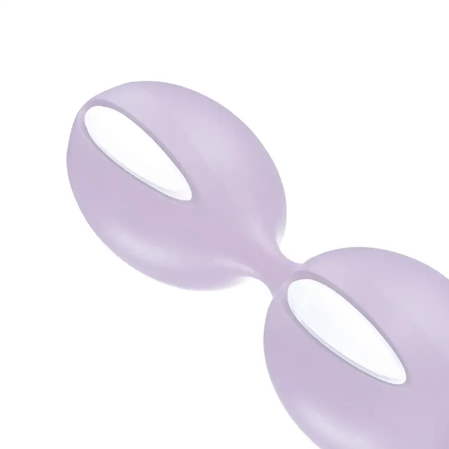 Вагінальні кульки Fun Factory SMARTBALLS DUO, бузково-білі, 2 шт, діаметр 3,2 та 3,6 см Львов - изображение 4