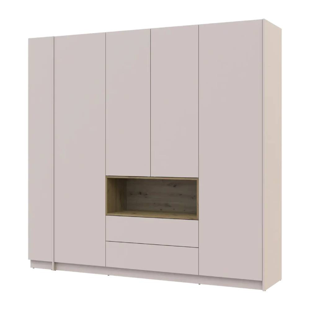 Шафа для одягу з нішою та етажеркою Doros Дейл Кашемір/Дуб Артизан 4 ДСП 234х52х220 DRS-011728 (44900340) Дніпро - фото 1