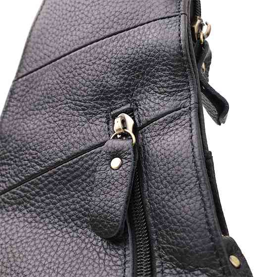 Мужская сумка с большим количеством карманов из натуральной кожи Vintage 22961 Черный Киев