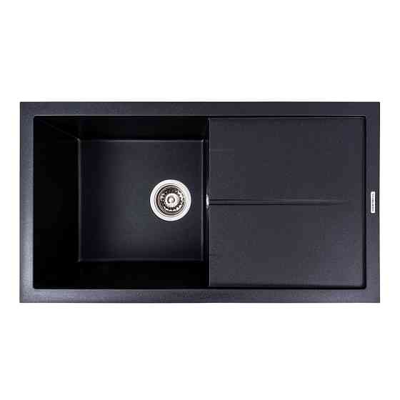 Гранітна мийка для кухні VALESO SOLID 7843 матова Чорний металік Коломыя
