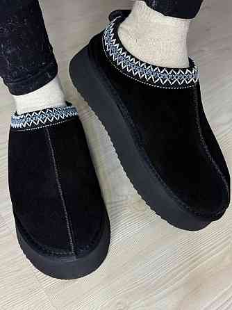 Уггі жіночі Itts 1702-1 капці на платформі замшеві з вишивкою чорні, 38, 24 см Київ
