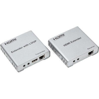 Адаптер HDMI 4K/30hz, up to 100m via CAT5E/6, loop-out (HDES12-LOOP) PowerPlant (CA912964) Вінниця - фото 1