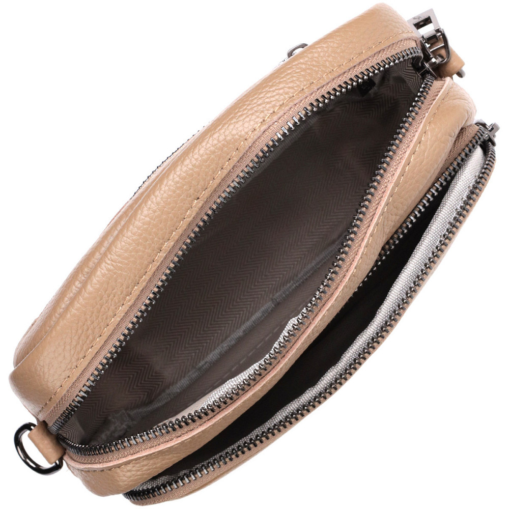 Жіноча сумка крос-боді з натуральної шкіри Vintage 22293 Бежева Київ - фото 4