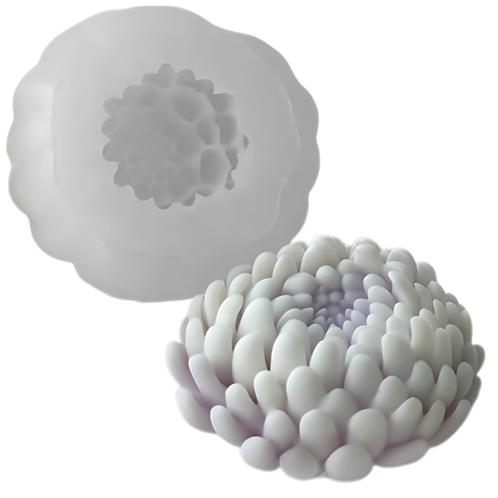 Силіконова форма для виготовлення свічки, «Хризантема» молд  для свічок з бджолиного, соєвого воску і парафіну 90 х 87 мм Кам'янець-Подільський - фото 1