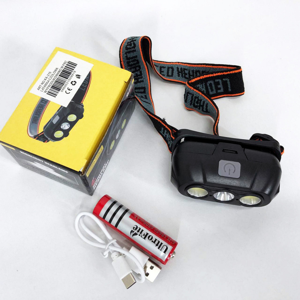 Фонарь налобный мощный KX-215-LED-2COB, Тактический налобный фонарь на акамуляторе KD-45 Львов - изображение 12
