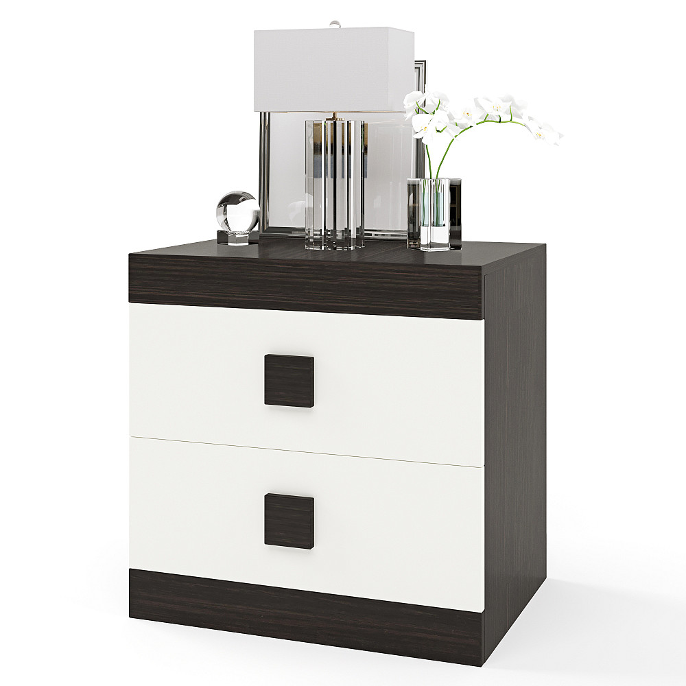 Тумба біля ліжка Еверест Соната 50х38х50 венге темний + білий (DTM-2077) Дніпро - фото 1