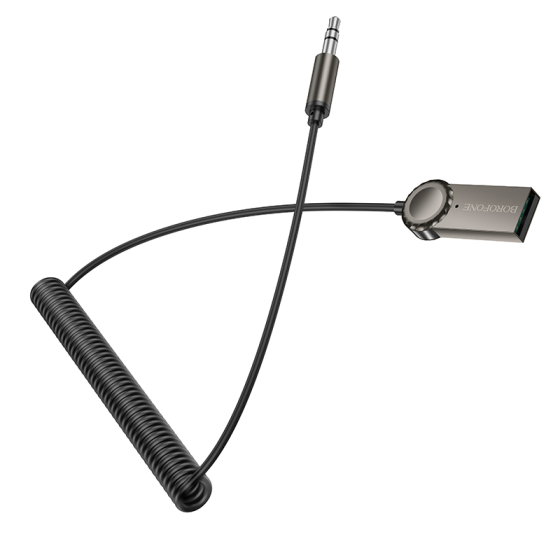 Bluetooth-ресивер BOROFONE BC56 Peaceful car AUX BT receiver with cable Metal Gray Київ