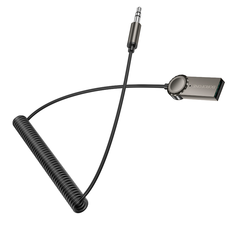 Bluetooth-ресивер BOROFONE BC56 Peaceful car AUX BT receiver with cable Metal Gray Київ - фото 2