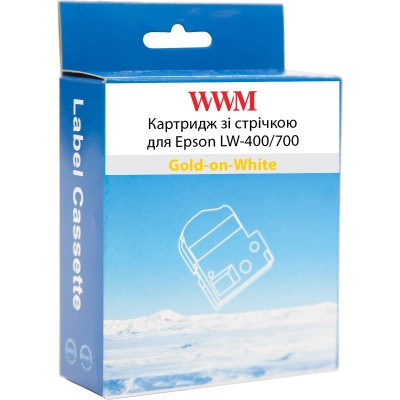 Лента для принтера этикеток WWM для Epson LW-400/700 12mm х 8m Gold-on-White (WWM-SS12Z) Винница - изображение 2