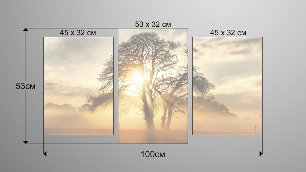 Модульна картина Природа Світанок Art-217_3 Київ - фото 3
