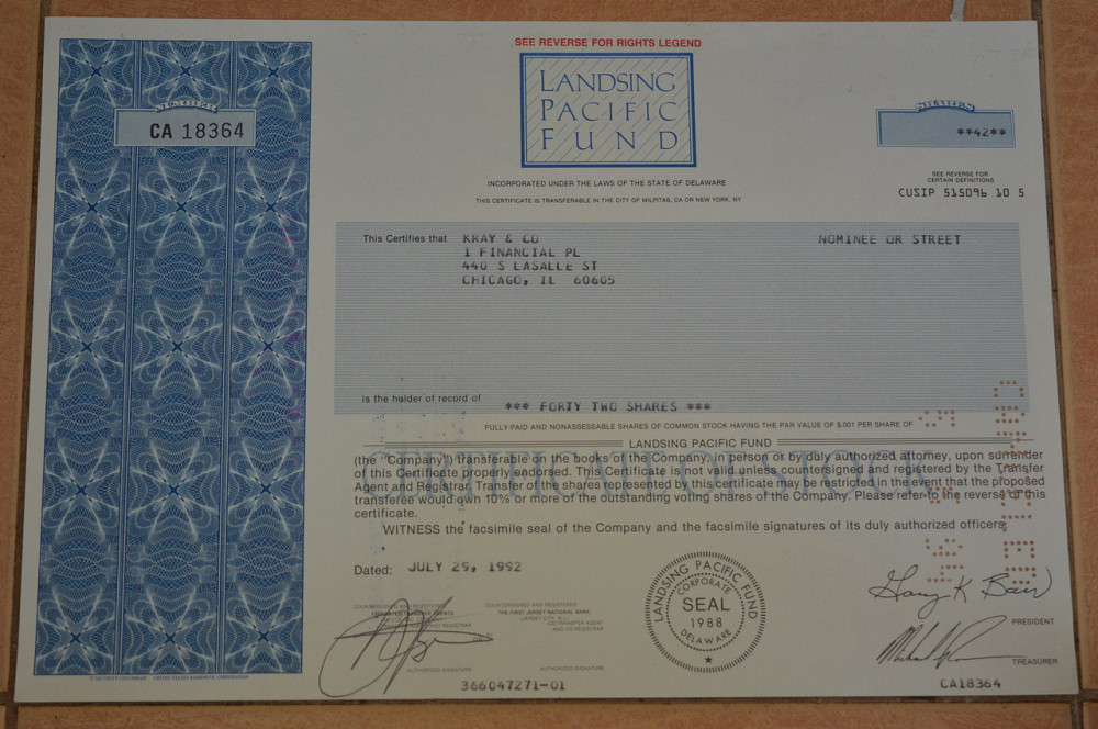 Акция. США. 1992 год №18364 (Б-3) Полтава - изображение 1