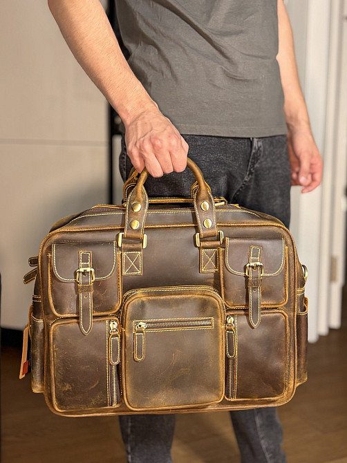 Сумка чоловіча Vintage 14075 шкіряна Коричнева Київ - фото 2