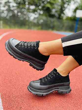 No brend Кеди жіночі M123-1 чорні (весна-осінь, еко-замша) (4749) Коломия