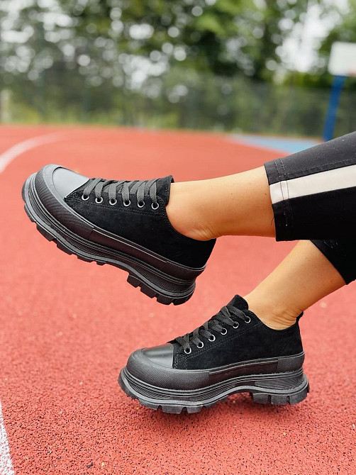 No brend Кеди жіночі M123-1 чорні (весна-осінь, еко-замша) (4749) Коломия - фото 4