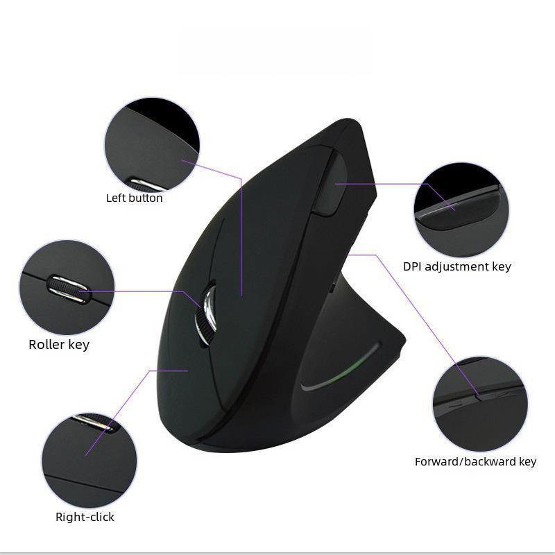 Бездротова акумуляторна вертикальна миша  Bluetooth + USB адаптер 2,4 Чорна Запоріжжя - фото 5