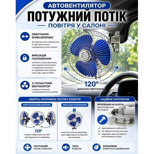 Металевий вентилятор 6" ВН.12.604/HF-304 12 В Харків - фото 7