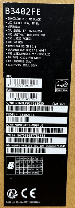 Ноутбук: ASUS Expert Book B3 Flip B3402 FEA (90NX0491-MOOPLO) Київ - фото 3