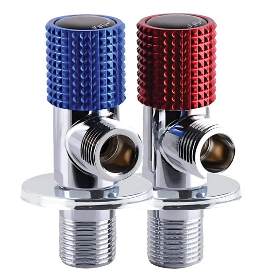 Комплект кранов (пара) для подключения сантехприборов Champion VAL-12-1/2x1/2-TWIN Chrome с нерж.ст.(кол. хром)(CH6568) Киев