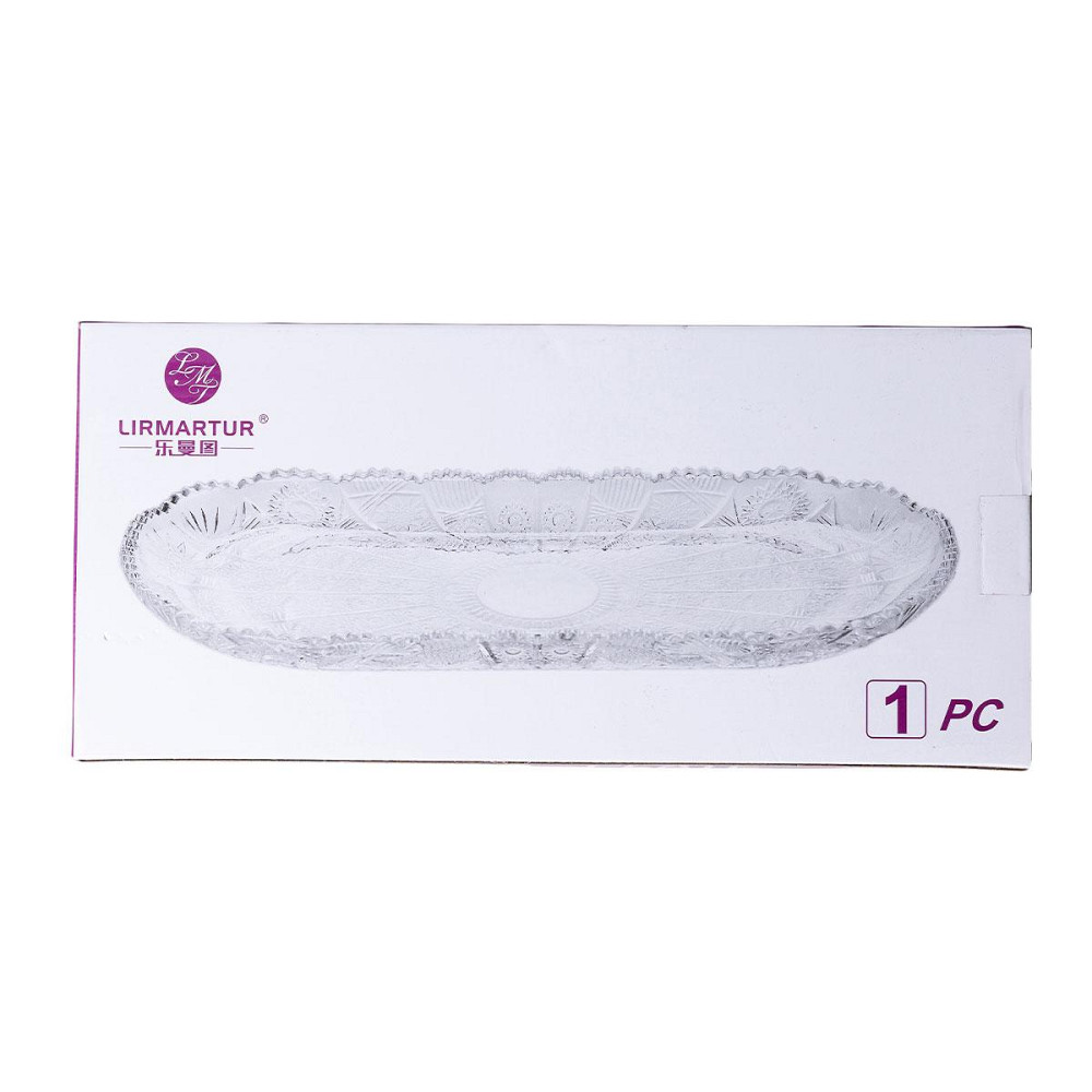 Овальне скляне блюдо для закусок 33.5х15 см Київ - фото 6
