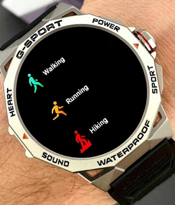 Годинник з пульсометром Modfit Endurance Silver-Black та захистом IP68 Київ - фото 2