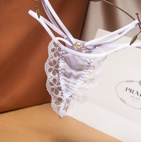 Еротичні стрінги білі - розмір універсальний, резинка до 90см Київ - фото 1