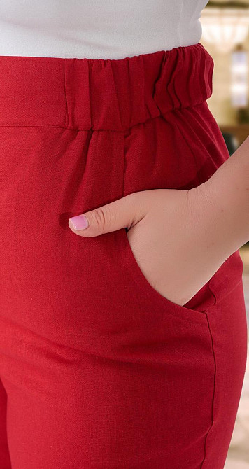 Льняной костюм с брюками большого размера (52) Киев - изображение 4