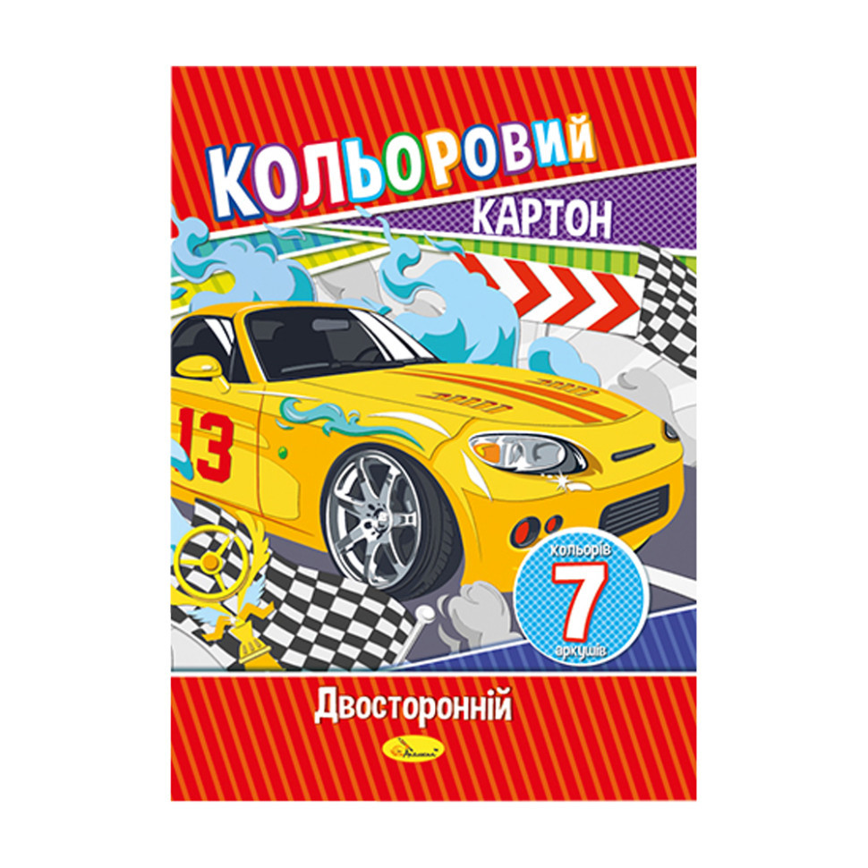 Набор цветного картона А4 АП-1102 двусторонний 7 листов Автоспорт Винница - изображение 1