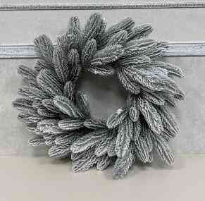 Рождественский венок Элитный заснеженный из хвои литой (диаметр - 45 см) Винница