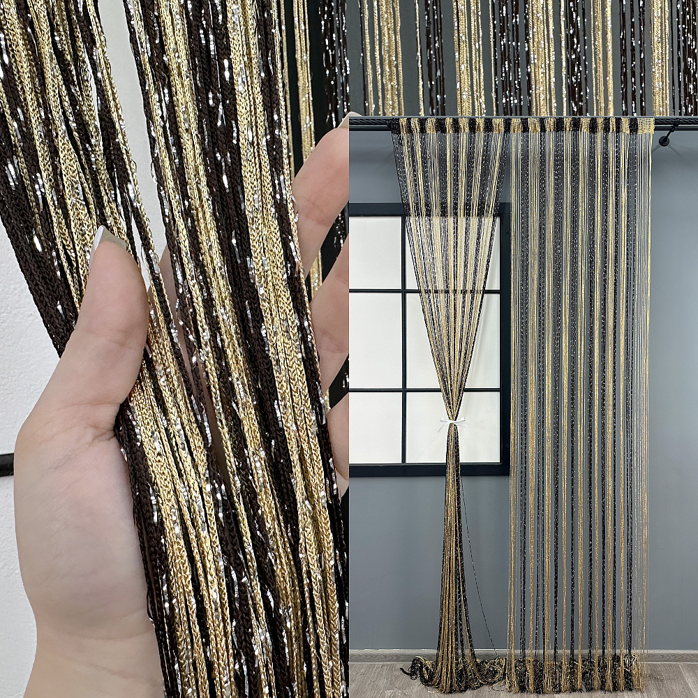 Шторы-нити с люрексом Венге с бежевым 300х300см 1 шт (61-104) Киев - изображение 1