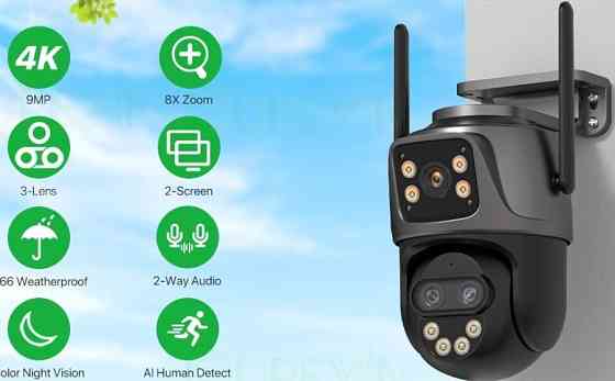 Камера відеоспостереження з трьома об'єктивами. Харків