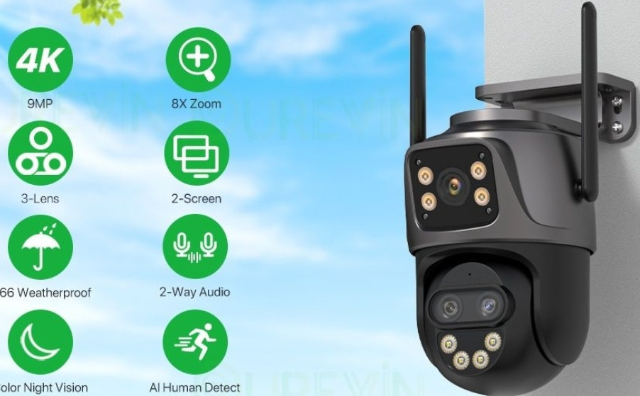 Камера відеоспостереження з трьома об'єктивами. Харків - фото 3