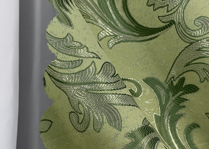 Комплект коротких штор VR-Textil Жаккард Завиток с люрексом № 1649ш Оливковый 145х170 см 2 шт (35-0263) Киев - изображение 8