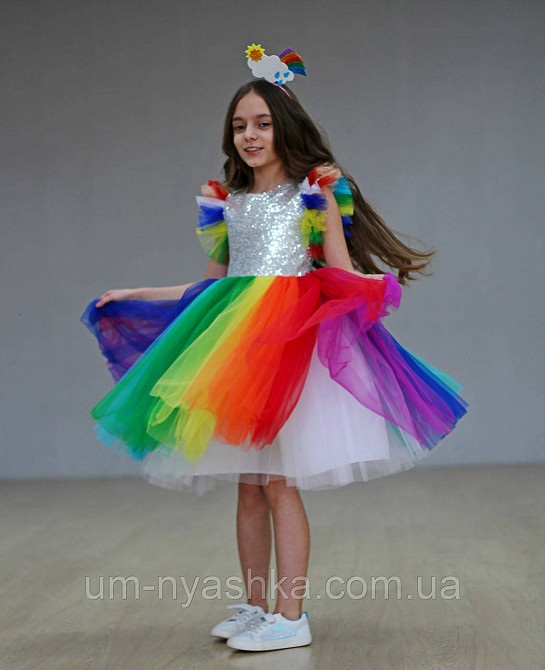 Плаття Веселки, Єдиноріжки | Різнокольорова святкова сукня Кривий Ріг - фото 1