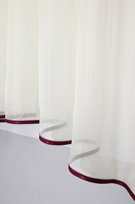 Кухонний комплект VR-Textil № 051к тюль і шторки з підв'язками бордовий з молочним 280х170 см (50-400) Київ - фото 5