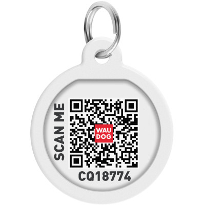 Адресник для животных WAUDOG Smart ID с QR-паспортом "NASA", круг 25 мм (0625-0147) Винница - изображение 2