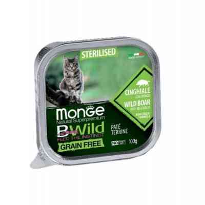 Паштет для котів Monge BWild Grain Free Wet Wild Boar Sterilised Cat 100 г (8009470012904) Вінниця