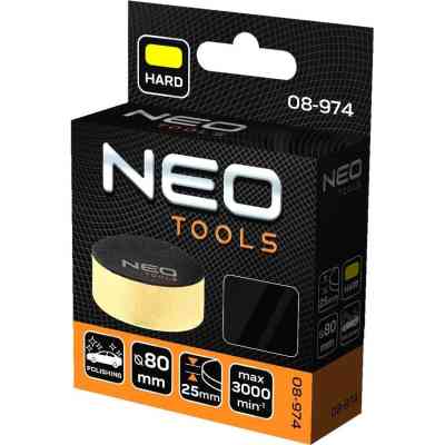 Диск полірувальний Neo Tools полірувальний, губка м’яка, на липучці, 80x25мм (08-974) Вінниця