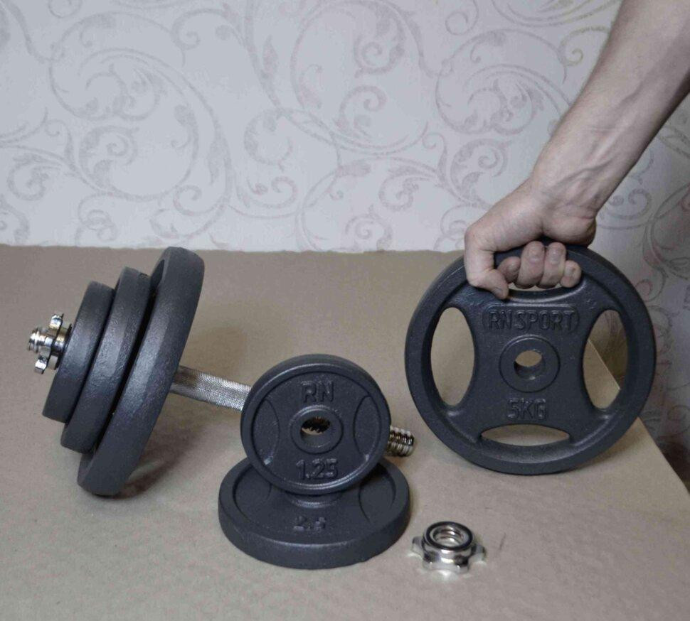 Набор 130 кг Штанга + W-образный гриф + Гантели наборные Гантели, гири, штанги и диски металлические блины Киев - изображение 7