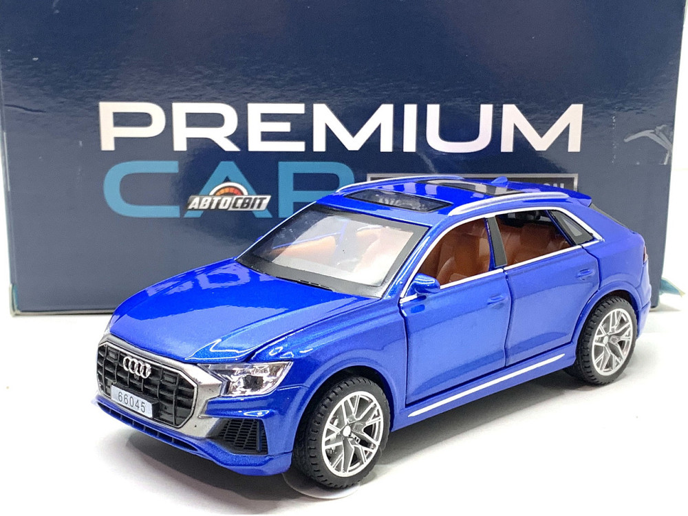 Машина Автосвіт Audi q8 інерційна відкриваються двері капот багажник 16см Синій (AP-1824) Чернигов - изображение 1