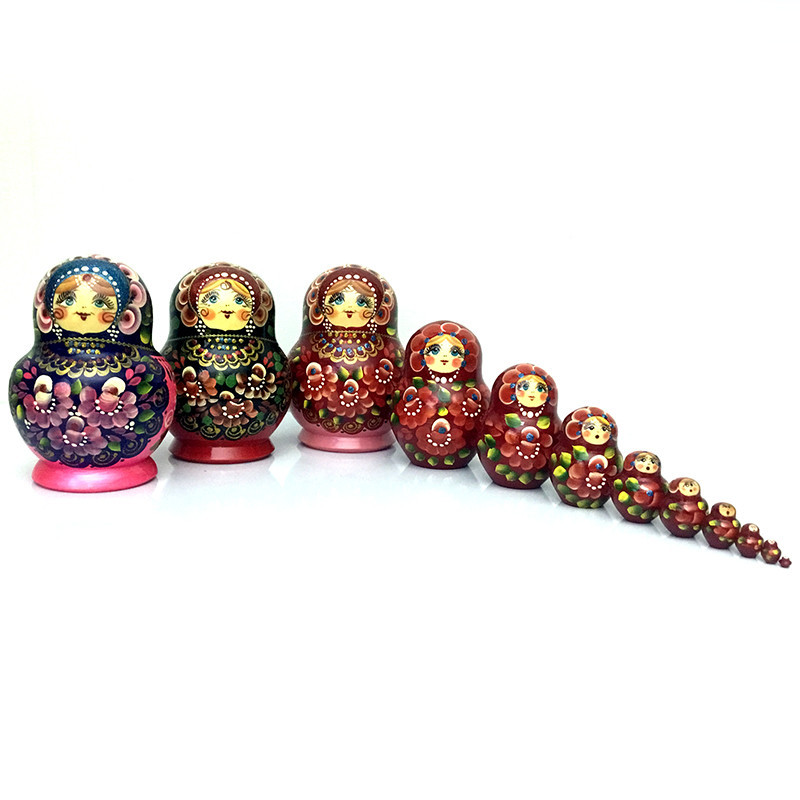 Сувенир Матрешка расписная Цветы 10 в 1 Киев - изображение 1