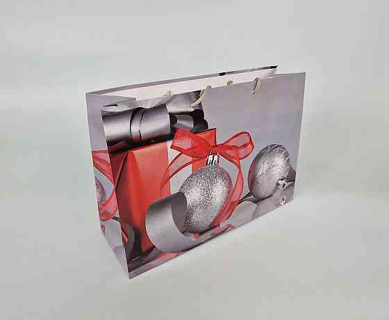 Паперові пакети великий горизонтальний 36/22/10 новорічний-15 (12 шт.) Харків
