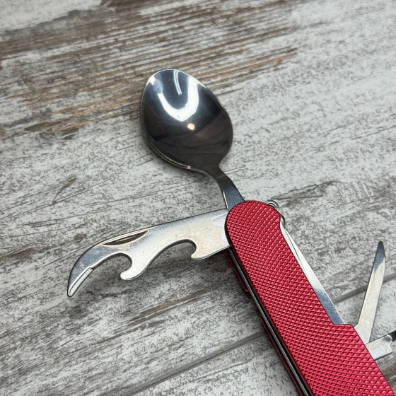 Туристический набор столовых приборов 6 в 1, складной нож, ложка, вилка, открывалка, штопор, походный комплект Киев