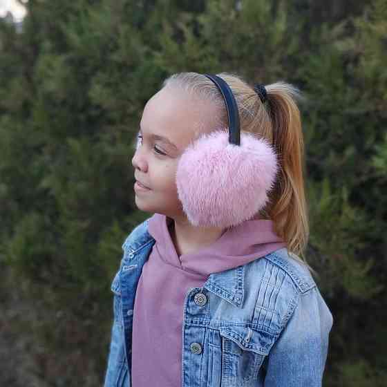 Хутряні навушники дитячі з кролика різні кольори Харків