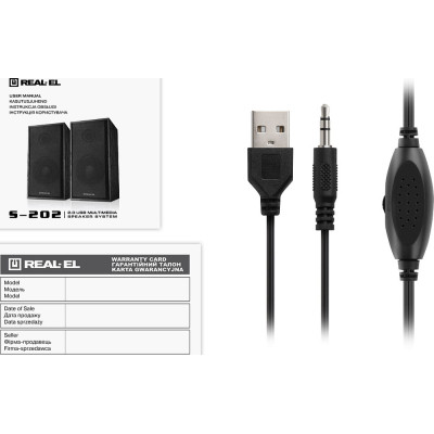 Акустическая система REAL-EL S-202 USB Black (EL121200019) Винница - изображение 3