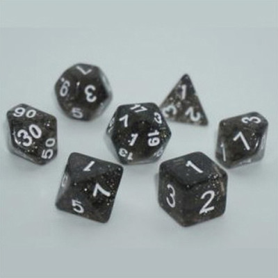 Набір кубиків для настільних ігор Games 7 Days Glitter 7 Dice Set - Black (g7dglit10) Вінниця - фото 1