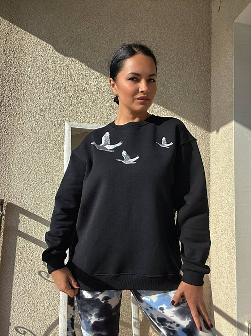 Свитшот женский Pepper&mint 24-18 утепленный вышивка птицы оверсайз белый, белый, L Одесса - изображение 10